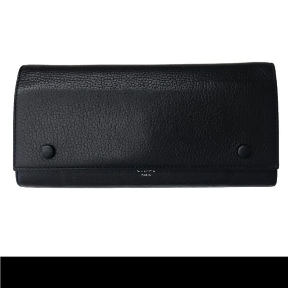 Celine  Long Black Snap Wallet - Picture 1 of 8